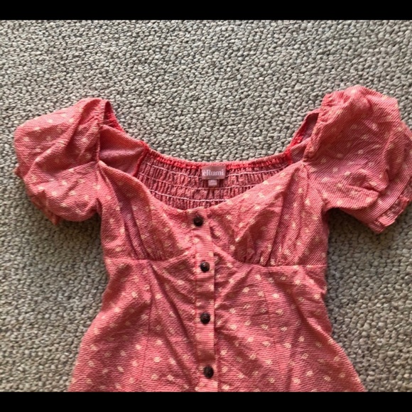 Le Rumi Marianna red puff sleeve mini dress - Picture 5 of 5